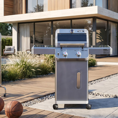 Monument Grills Mesa 2-Burner Series,Freestanding Stainless Steel Liquid Propane Gas Grill with Cabinet, 24,000 BTU – Perfect for Family BBQs,Holiday gift