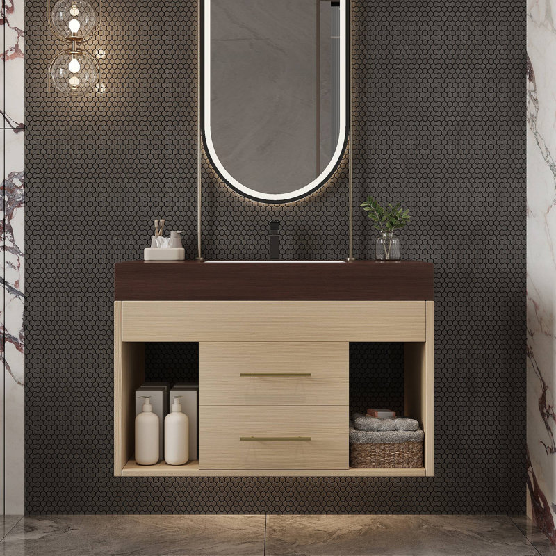 Ensemble de meuble-lavabo mural flottant 29,9 po