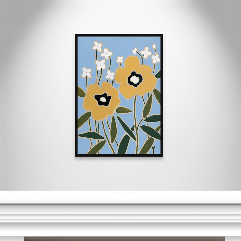 Woodblock Floral II by Carol Robinson, 35.5" H x 25.5" W x 1.25" D, Satin Black Framed