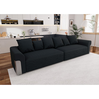 127.4'' Wide Chenille Armed Upholstered Modular Sofa