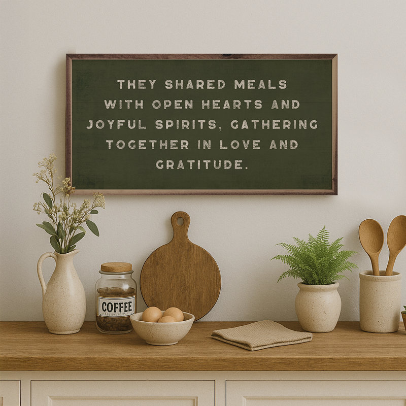 They Shared Meals, 12" H x 24" W