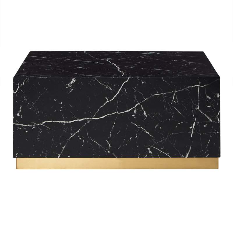 Roman Coffee Table, Black, 16" H x 35" W x 35" D