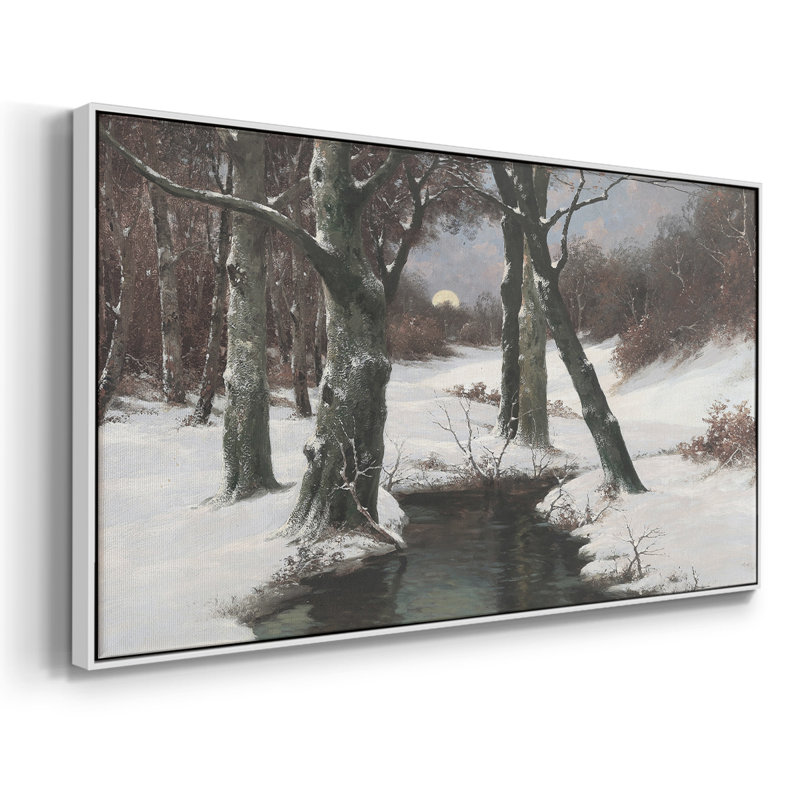 Landscape Series-CDXV- Framed Gallery Wrapped Canvas -Ready to Hang, 25" H x 49" W, White