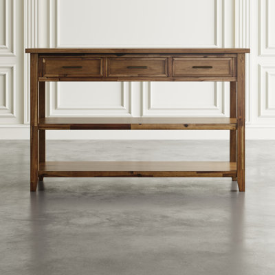 Carnrike 50" Transitional Rustic Wood Sofa Console Table with Storage