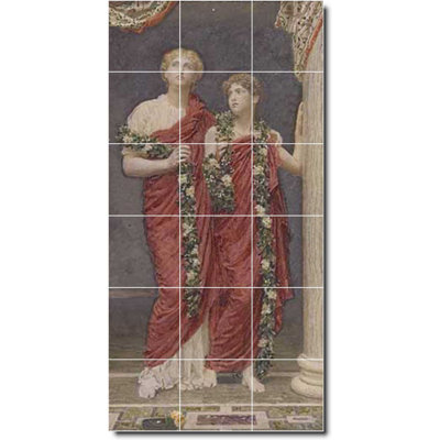 18" x 36" Ceramic Painting Decorative Mural Tile 6" x 6"