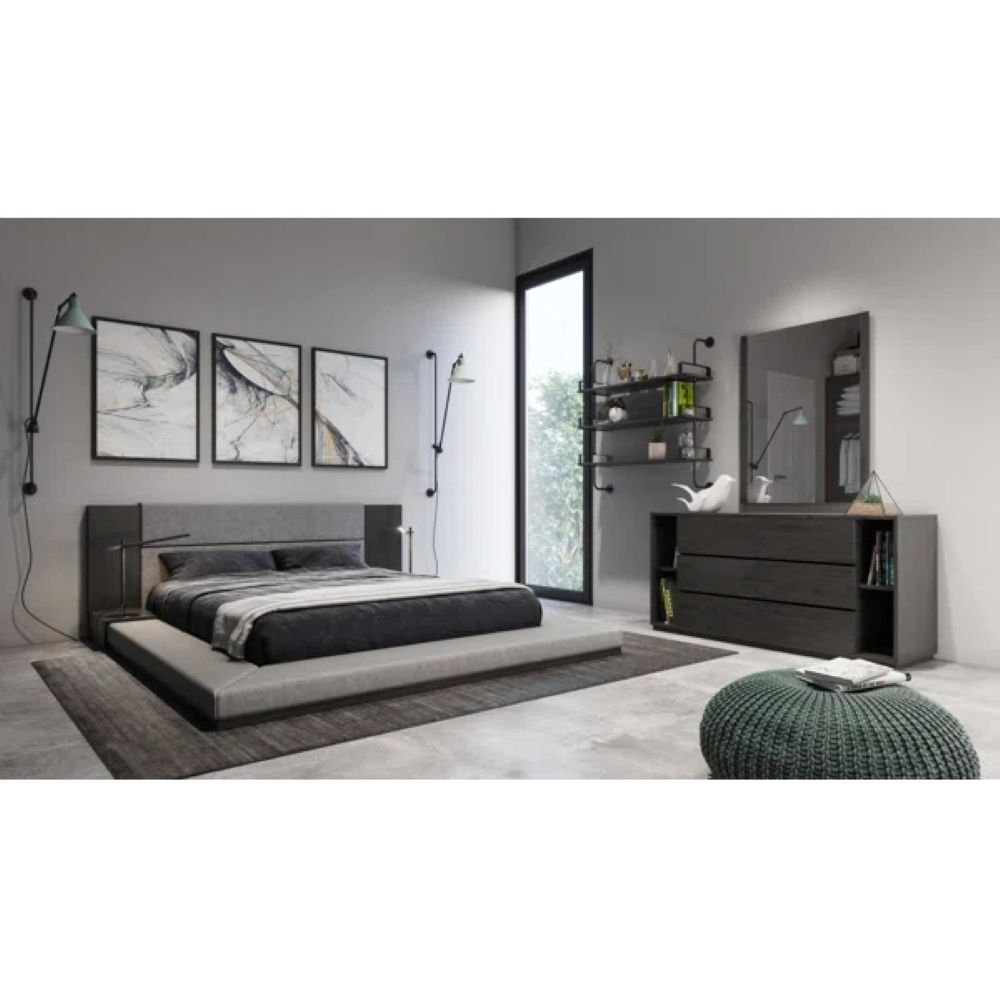 Amalie Bedroom Set, King, Gray