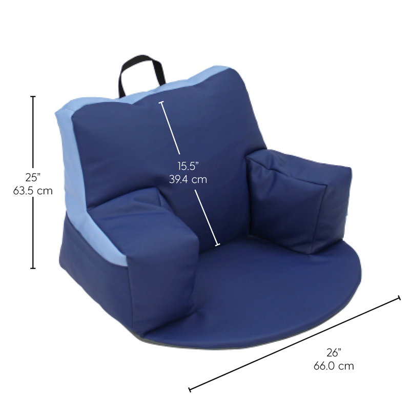 Faux Leather Bean Bag Set, Blue Faux Leather