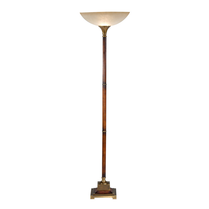71" Adjustable White Glass Torchiere Floor Lamp
