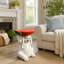 Table d'appoint en résine avec plateau en carotte, joli support pour plante d'intérieur et d'extérieur