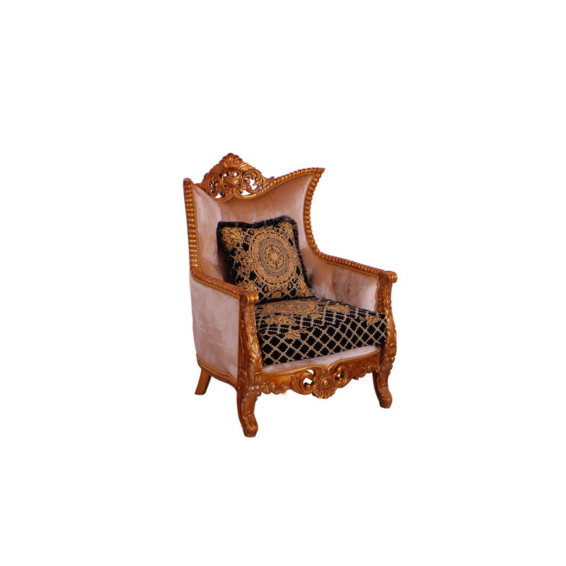 3 Piece Modigliani Ii Sofa Set Black Gold Fabric