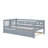 Rustic Wooden Daybed With Underbed Trundle And Protective Fence-Style Guardrails-541746097