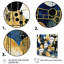 Motif abstrait avec textures bleues et dorées XXI, impression sur toile-1141684761-1141684760