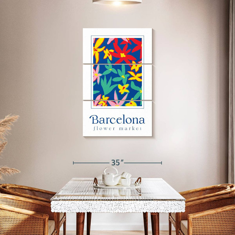 Affiche du marché aux fleurs Harnek Barcelona, H 32 po x l 20 po