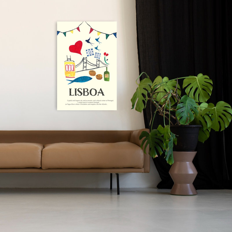 «Lisbon met en lumière», reproduction d'art contemporain sur toile, H 48 po x l 32 po