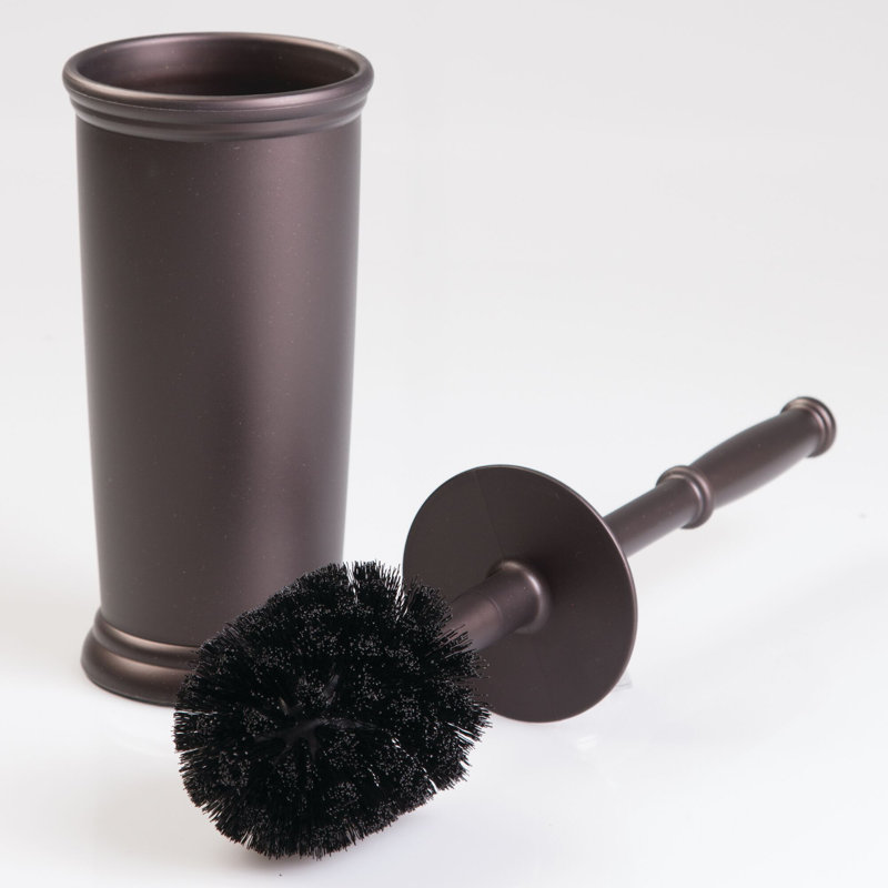 IDesign Kent Plastic Toilet Brush And Holder, Bronze