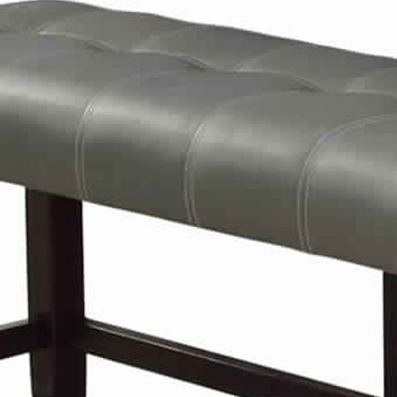 Kafader Faux Leather Upholstered Bench, Silver