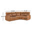 Canapé modulaire inclinable électrique en cuir véritable 4 pièces Jarobi-122680617