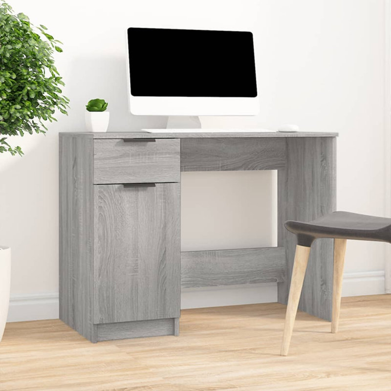 Iveri 100Cm W Rectangular Computer Desk with Cabinet