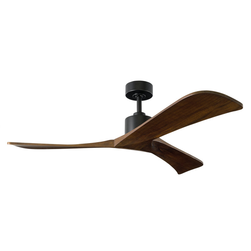 Forester Smart Ceiling Fan, Black with Walnut Blades, 52"