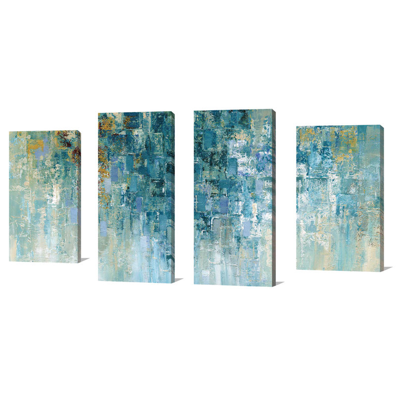 « i love the rain », reproduction de peinture à l’acrylique à multiples images sur toile, H 38 po x l 72 po x P 1,5 po