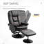 Fauteuil lounge deux pièces entièrement inclinable avec repose-pieds en similicuir noir profond pour bureau à domicile