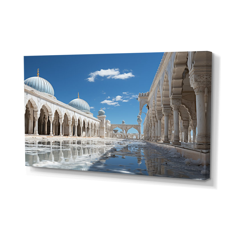 Art de l'islam Masjid Alaqsa - islamique, Toile tendue bleue, 40" H x 60" W x 1.5" D