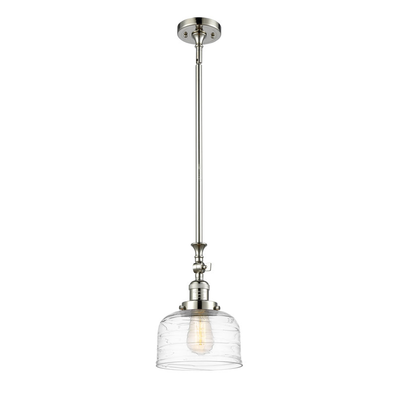 Luminaire suspendu en forme de cloche à 1 lumière Bonanza, Nickel poli