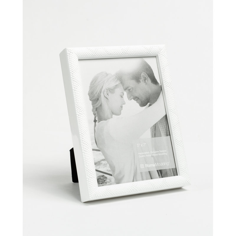 Cadre pour photo simple en bois embossé, 8 po x 10 po, Blanc