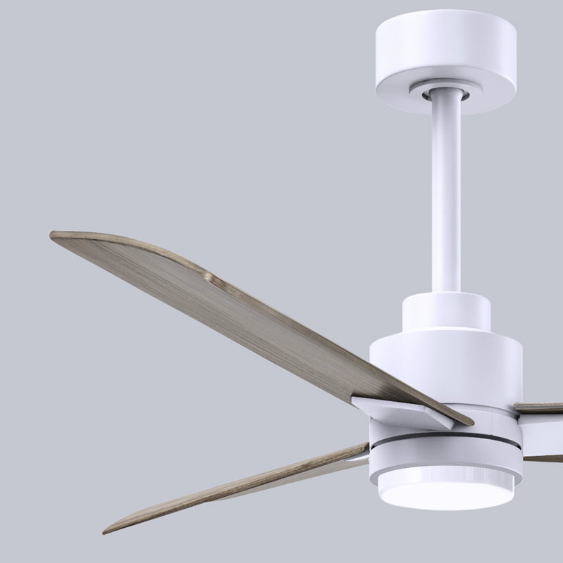 Ventilateur de plafond Alessandra, Blanc mat, 42", Ton bois de frêne gris