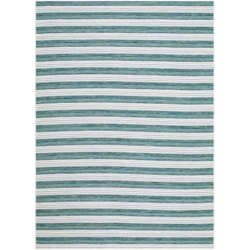 Tascha Machine Woven Rug, Rectangle 9' x 12', Green/Blue/Teal/Ivory