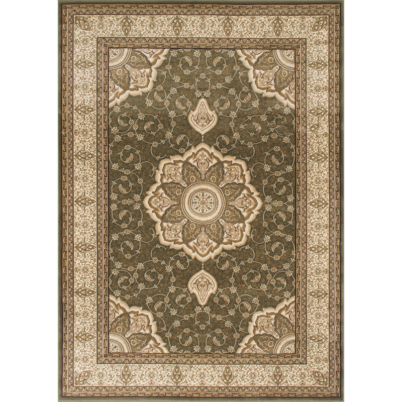 Natalyah Oriental Area Rug in Green/Brown