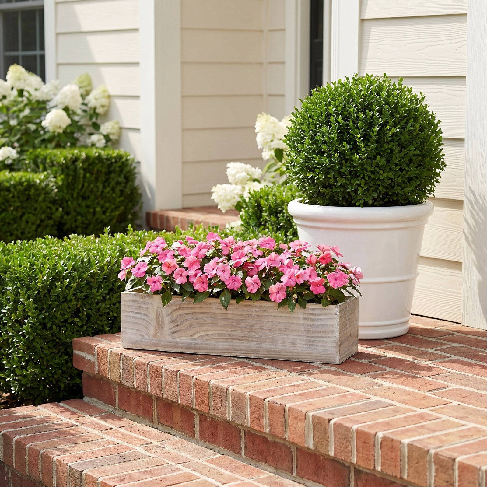 Tariah Planter Box, White, 4" H x 20" W x 4" D