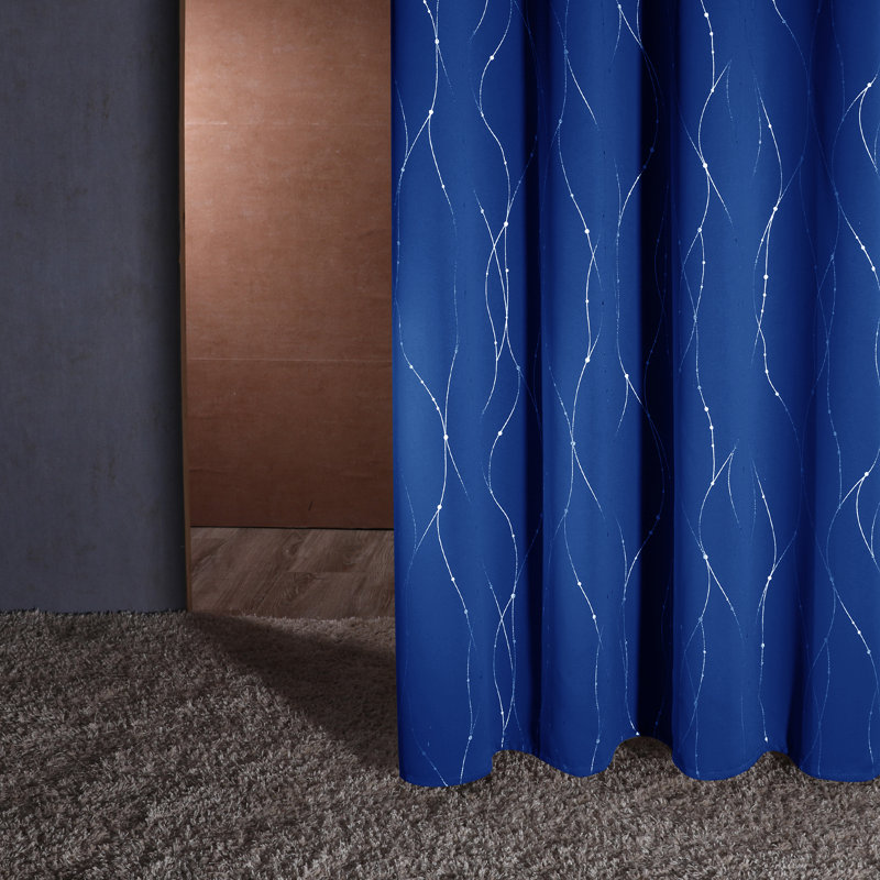 Room Darkening Curtain Pair, 38" W x 84" L, Blue