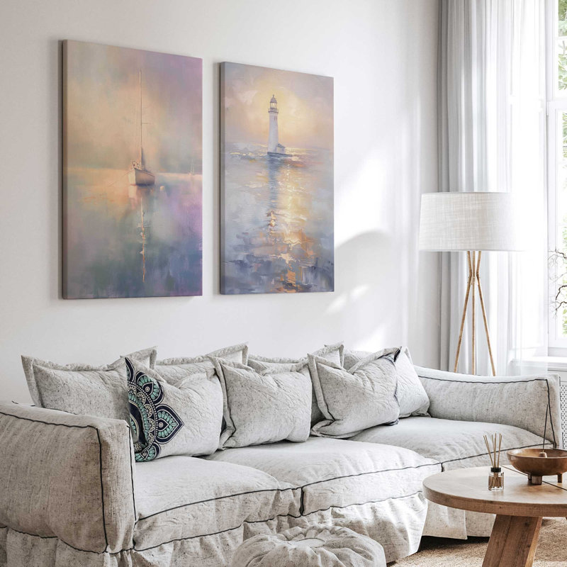 «Ocean's Sentinel» par Golden Glow Interiors 2 - Pièces sur toile, Toile tendue, H 18 po x l 12 po