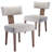 Mid Century Modern Dining Chairs Set Of 2, Farmhouse PU Leather Upholstered Accent Chair Curved Backrest Kitchen Chairs With Hardwood Frame-195733638