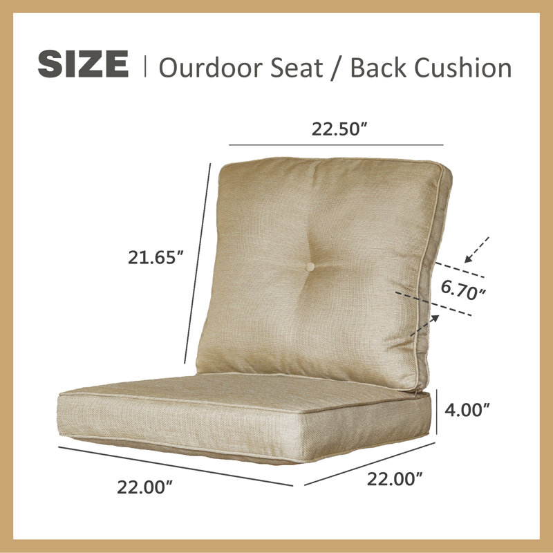 Outdoor 4'' Seat / Back Cushion, Shale