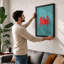 Crab in Teal Modern - Framed Print-701770939-701770940