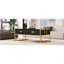 Table basse moderne moderne avec 4 tiroirs et base dorée de 47,3 po-185603479