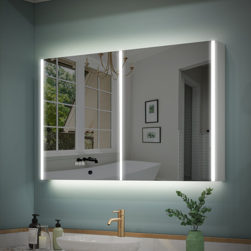 Armoire de salle de bain à miroir murale à fixation murale H 30 po x l 48 po