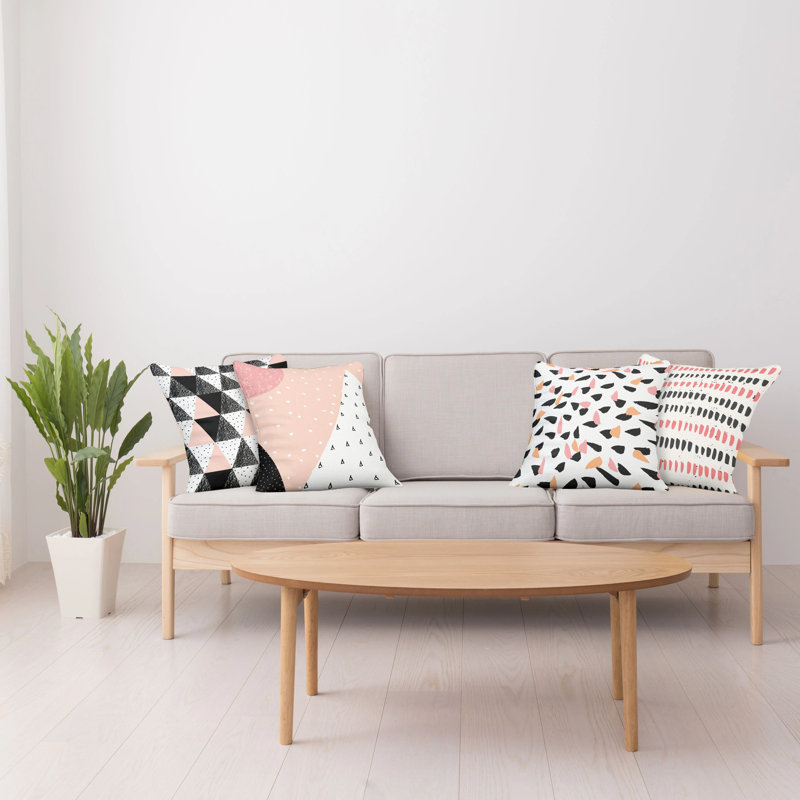 Ensemble de housse de coussin carré 4 pièces Grunge Spots, 18" x 18"