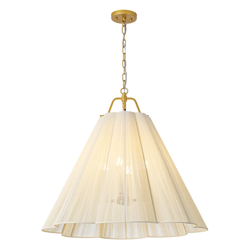 Haven 4-Light Cotton Thread Pendant Light with Textured Shade and Adjustable Chain