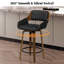 Tabouret de bar pivotant en similicuir avec cadre en bois massif pour îlot de cuisine (ensemble de 3)-1630086424-1630086430