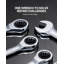 Combination Wrench Set, 8-Piece Ratcheting Wrench Set with Organizer Rack, Cr-V Steel Wrench Set Metric 8 mm to 19 mm, Ideal for General Household, Garage, Workshop, Auto Repairs, Emergency
