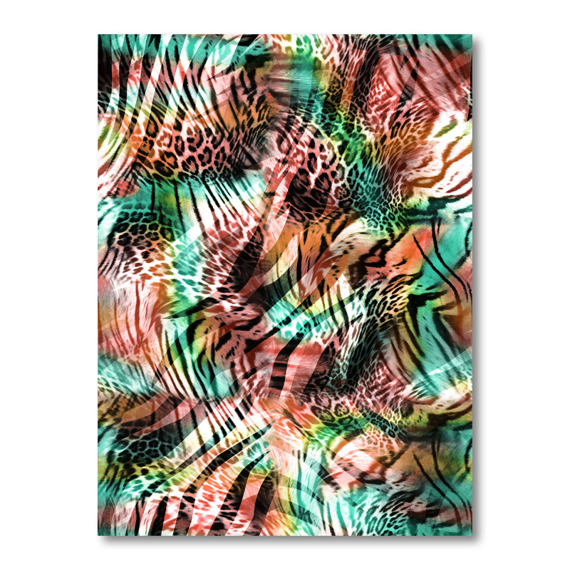 Léopard et tigre V - art moderne et contemporain sur toile, H 32 po x l 16 po x P 1 po, Toile tendue
