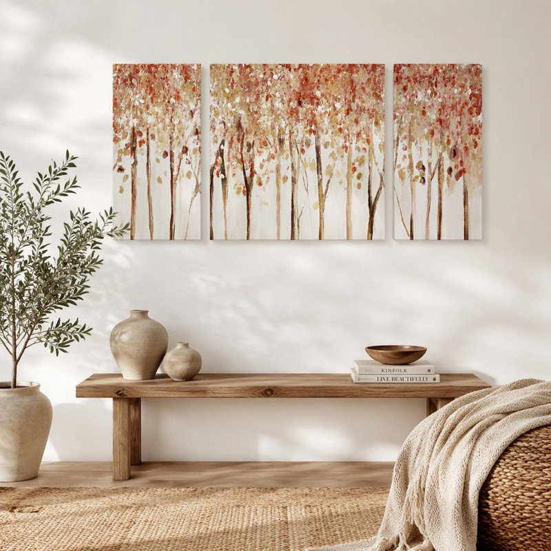 Textured-surface 3-piece Triptych Canvas Wall-Art Collection