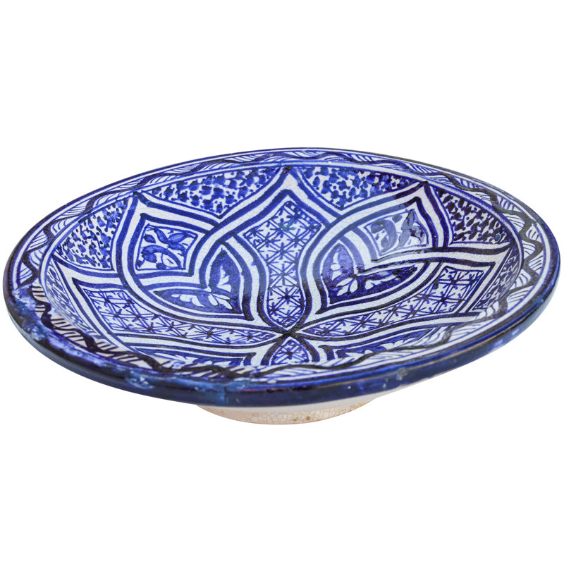 Grande assiette décorative en céramique à motif mauresque de la fin du 19e siècle