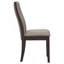 Chaise rembourrée taupe et espresso (ensemble de 2)