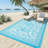 Reversible Outdoor Rug 8x10ft, Blue/White - Waterproof & UV Resistant Plastic Straw Mat, Easy Clean, Portable Carpet for Patio, Garden, Camping, Beach - USA Spec-1610733158-1610733152