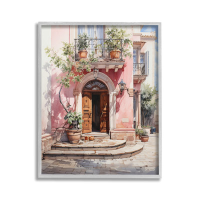 Bd-188_FG " European Building Doorway Single Picture Frame " by RB on Canvas