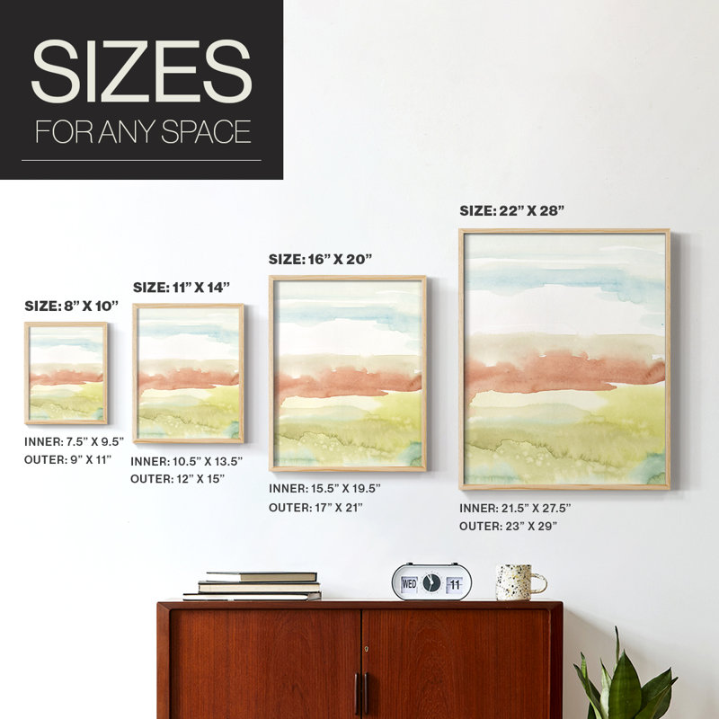 Blushing Sunrise II Framed Print - Solid Wood, 15" H x 12" W